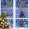 Transparent Christmas Window Film 6Pcs Colorful Tree Snowflake Static Sticker, PVC Cling, Removable Decal Stickers for Home Holiday Decoration,