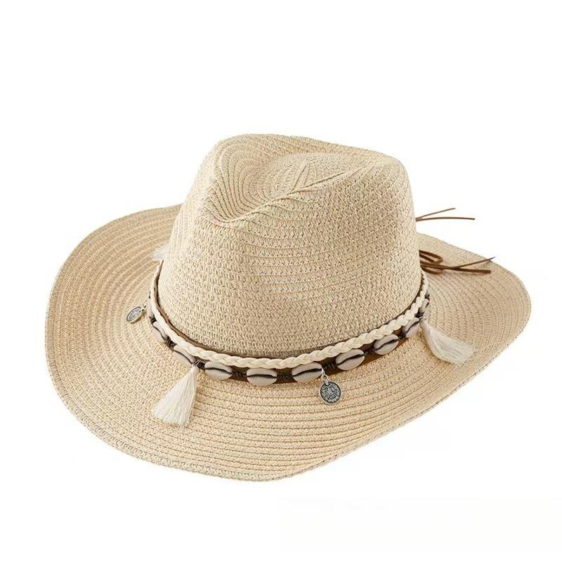 1pc Summer Beach Hats for Women,Sun Hat Minority Style Bohemia Outdoor Wide Brim Sun Hats Holiday Beach Breathable Visor Caps