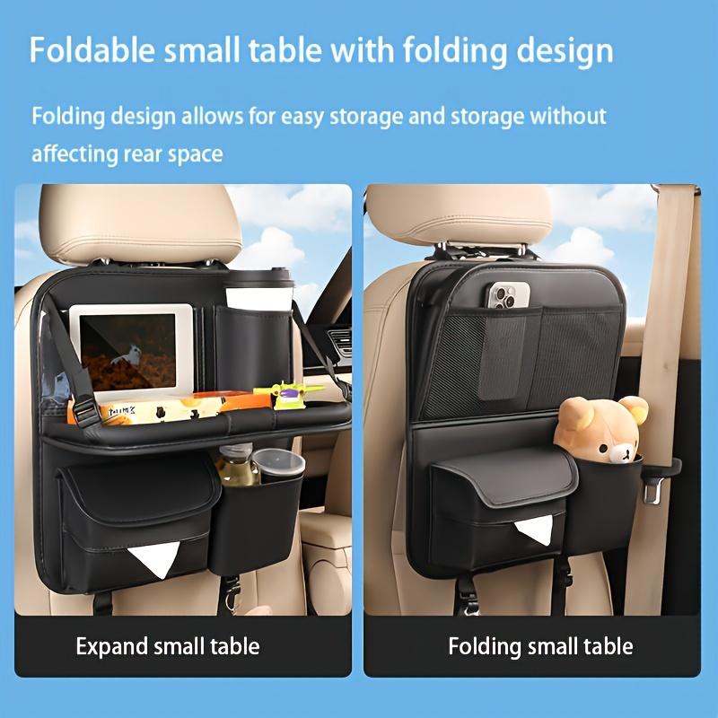 1pcs/set Leather Car Seat Back Organizer with Folding Table Hanging Storage Pouch Tissue Box Holder for Auto Accessories