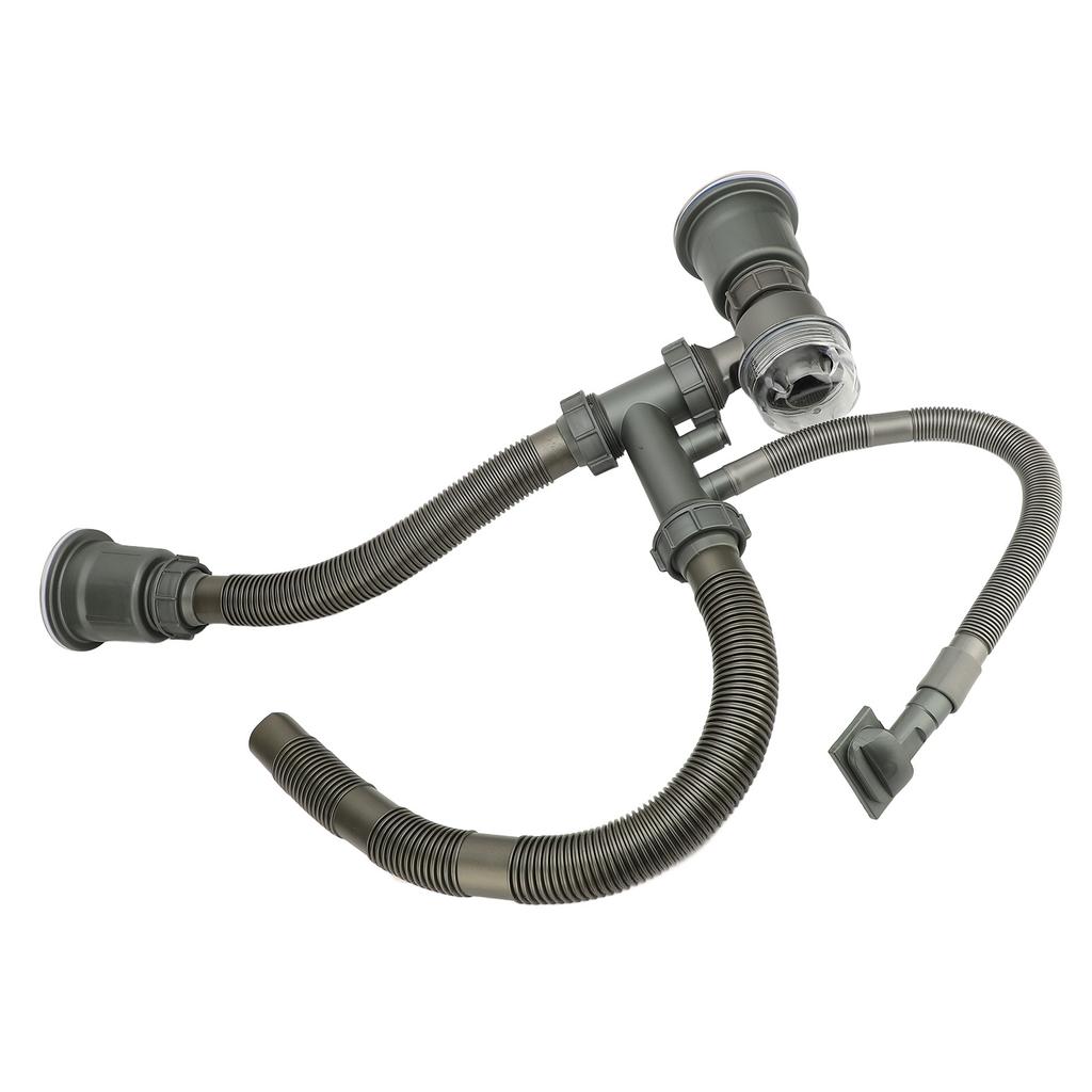 Kit Sifon Chiuvetă Bucătărie Rezistent la Mirosuri Îngroșat Rezistent la Temperaturi Înalte Sifon Chiuvetă cu Două Cuve