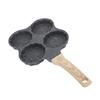 Aluminium 4 Tassen Eierbratpfanne Antihaft Eierkocher Pfanne Pfannkuchenpfanne Leicht zu reinigen Holzgriff Für Gasherd Induktion