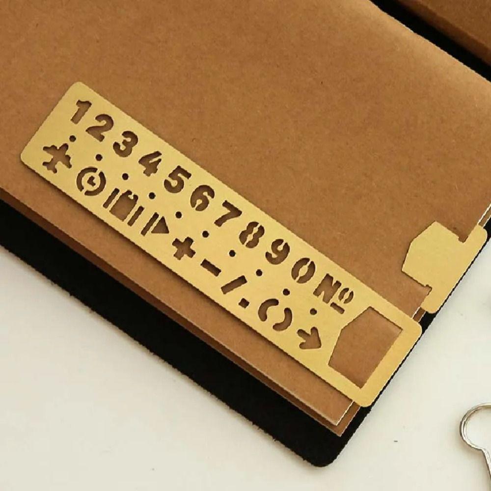 Letters Ruler Bookmark Brass Metal Bookmark Stationery Number Letter Bookmark Page Marker