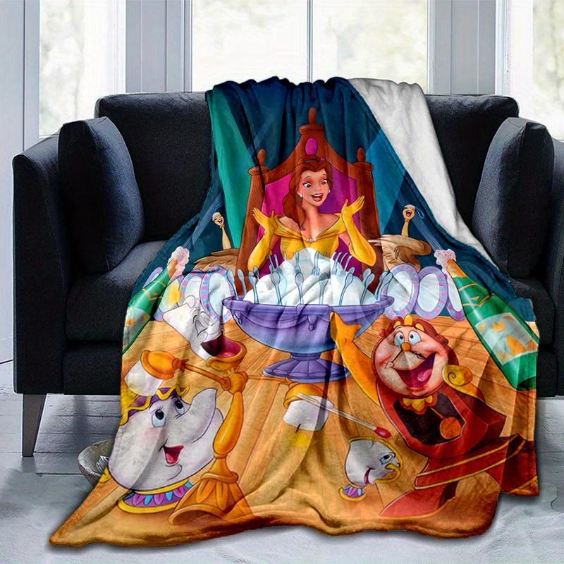 1pc, Beauty and the Beast Belle Birthday Party Scene Throw Blanket Home Decor, Couch Cover, Outdoor Blanket, Gift, Flannel Blanket for Bedroom