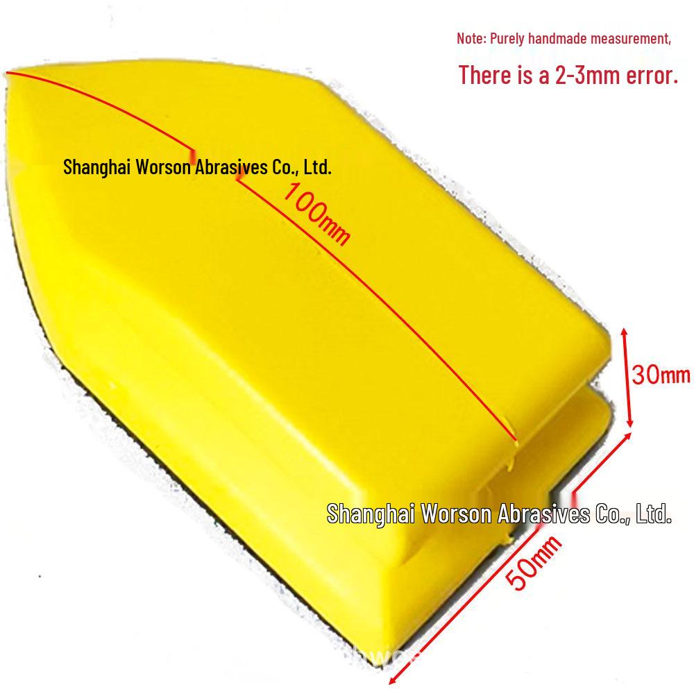 4" 100mm Self-Adhesive PU Foam Hand Grinding Disc for Manual Sanding and Polishing, Yellow