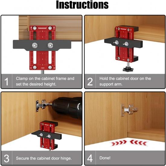 TOOLCOOL Cabinet Door Installation Positioner Installation Jig Tool Aluminum Alloy Cabinet Door Mounting Jig Help for Hanging Cabinet Doors