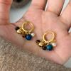 Vintage Natural Stone Colored Round Beads Pendant Gold Color Earrings 2026 Trendy Jewelry Unusual Ear Accessories for Women