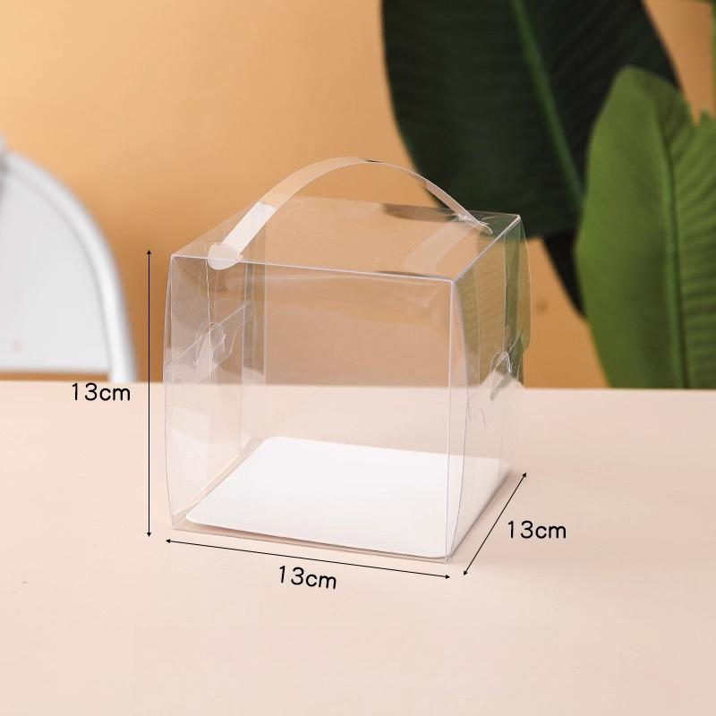 Transparent Portable Dessert Box Cake Paper Cup and Puff Pastry Thousand Layer Packaging Box Mini Baking Packaging Box Multifunctional Display Packag