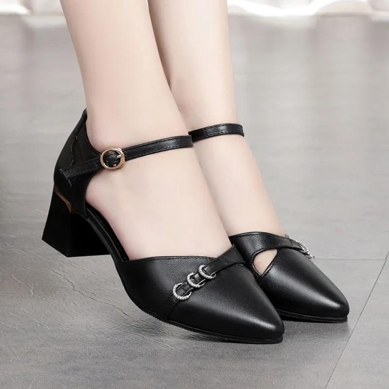 Fashion Women Fashion Sweet Light Weight Black Hollow Out Spring & Summer Office Heel Shoes Lady Beige Work Pump Sapatos Femininas Ea264