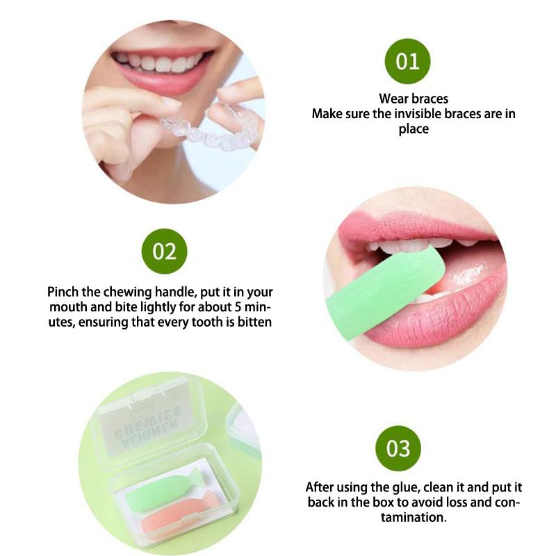 2Pcs Chewable Silicone Dental Braces Invisible Braces Orthodontic Bite Glue Orthodontic Appliances Biting Stick