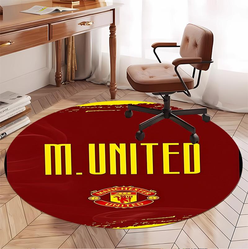 Manchester United F.C Desenli Yuvarlak Halı, İç/Dış Mekan Paspası, Piknik, Oyun Odası, Yatak Odası, Ofis, Oturma Odası, Ev Dekorasyonu Halısı, Doğum Günü Hediyesi