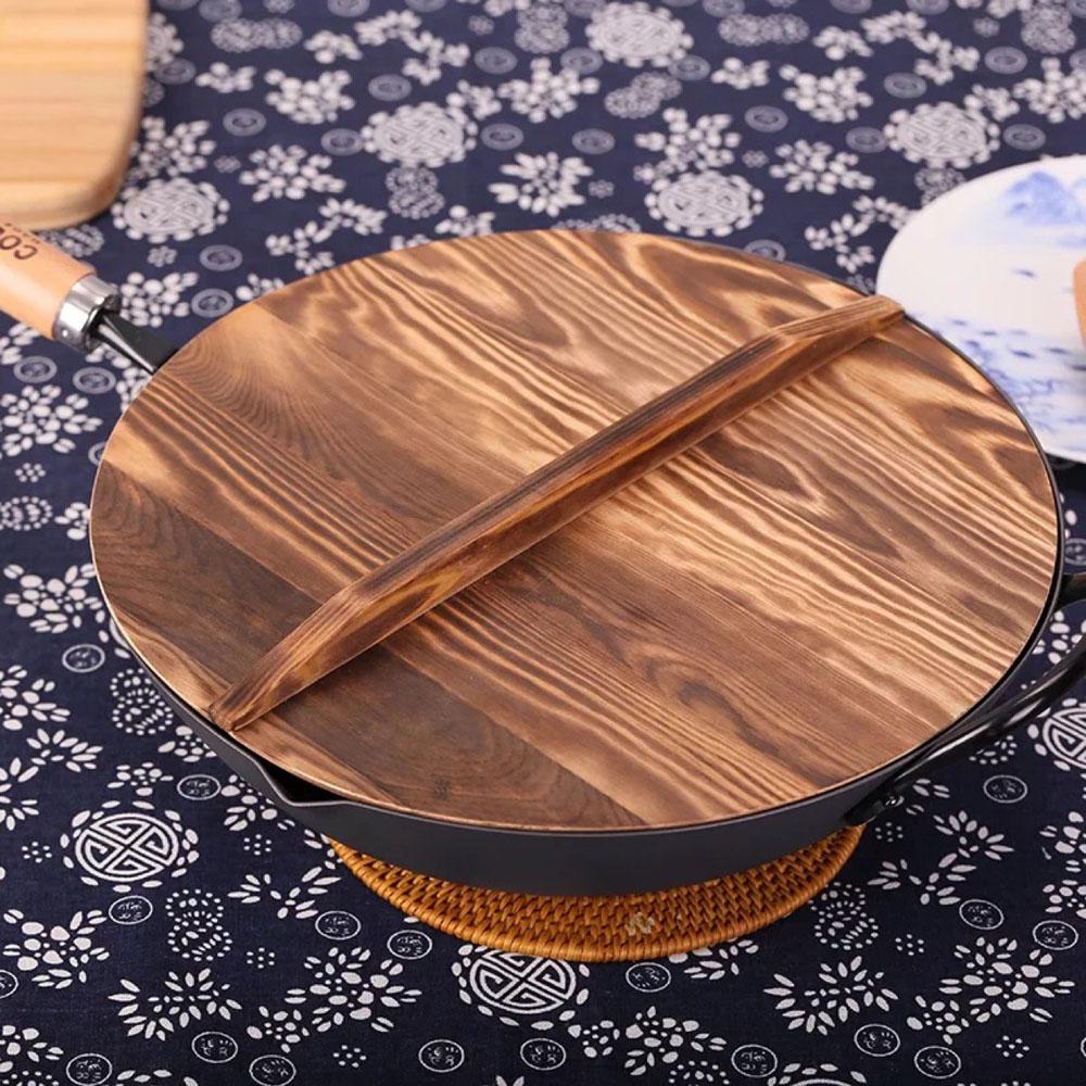 Accessories Anti-overflow Anti-scalding Iron Pot Cover Fir Wood Pot Lid Cookware Part Pan Lid
