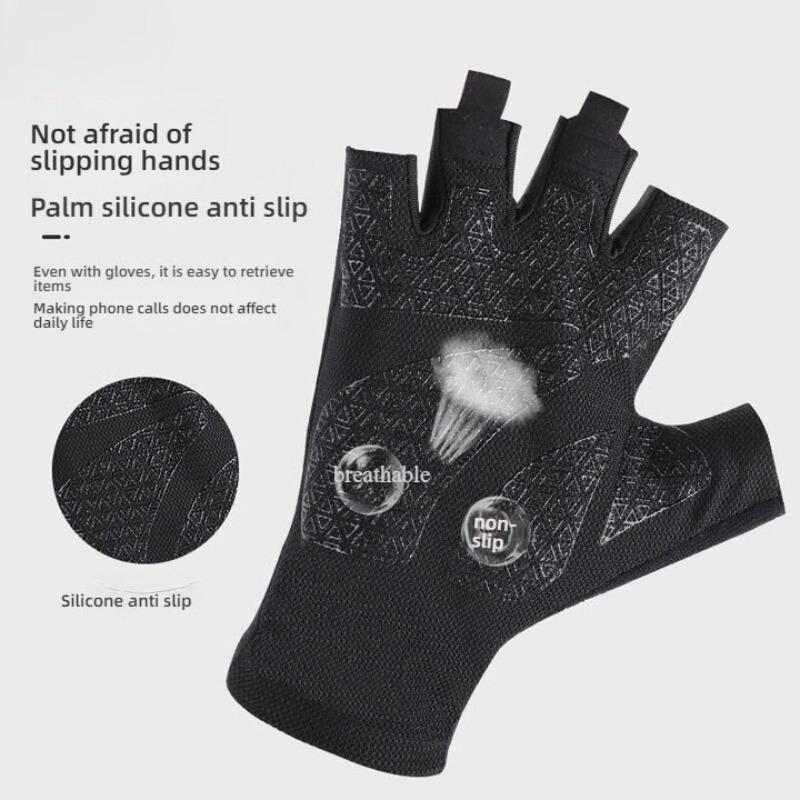 Outdoor Camping Motorrad Fitnesshandschuhe Rutschfest Unisex Handschuhe Stoßfest Fingerlose Handschuhe Fahrradausrüstung