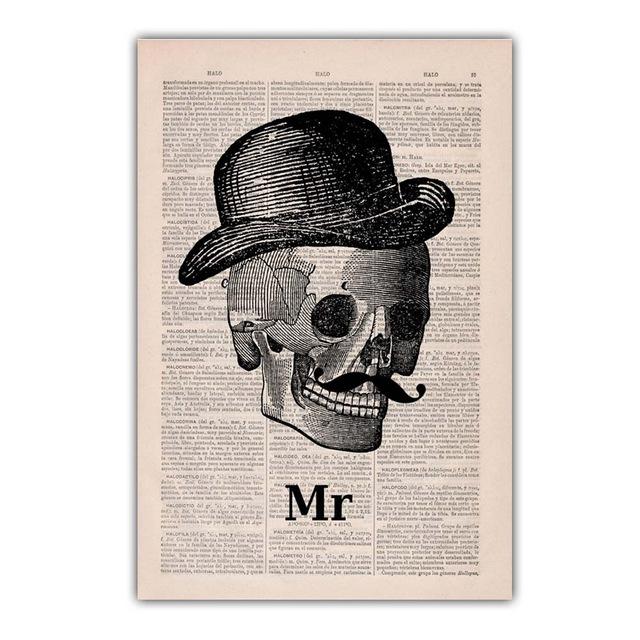 

Ретро-искусство, печать на холсте, картина на стене офиса, забавный череп, орган, дисплей, плакат, класс, коридор, украшение дома, фреска без рамки 21*30cm No Frame