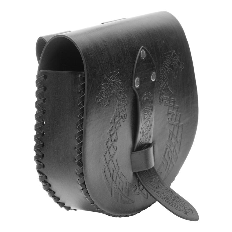 Medieval Leather Belt Pouch Renaissances Costume Accessories LARP Waist Bag Fanny Pack,Pu Leather Coin Purse Gifts