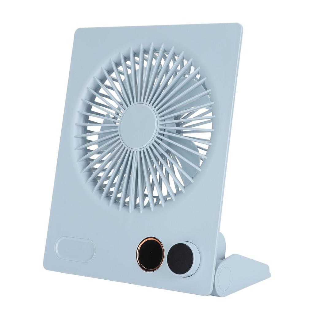 Ultra Thin Table Fan Desktop Flat Battery Operated Standing Hanging Portable Foldable Step Less