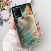 Pro telefon Realme 8 5G RMX3241 Pouzdro na telefon Realme8 5G Elegantní Květinový Potisk Kočky Měkký Silikon Průhledné TPU Pouzdra
