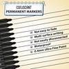 Coruscant Ultra Fine Point Permanent Markers, 12 Pack Extra Fine Tip 0.4 Mm Black Marker, Quick-Drying, Waterproof, Fade-Resistant, Ideal for Home,
