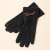 Warm Gloves for Women In Autumn and Winter Outdoor Riding Cold Proof Thickened Plush Velvet Cute Bow Develvet Touch Screen Gloves