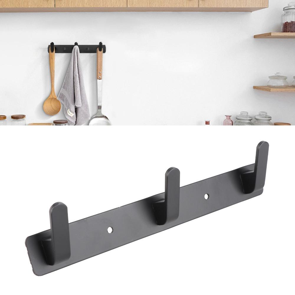 Black Coat Rack Durable Row Hook Decorative Towel Hook Kitchen Bathroom Wardrobe Entryway Bedroom