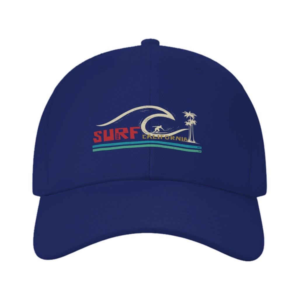 Surf California Beach Wave Graphic Baseball Cap Unisex Casual Cotton Adjustable Visor