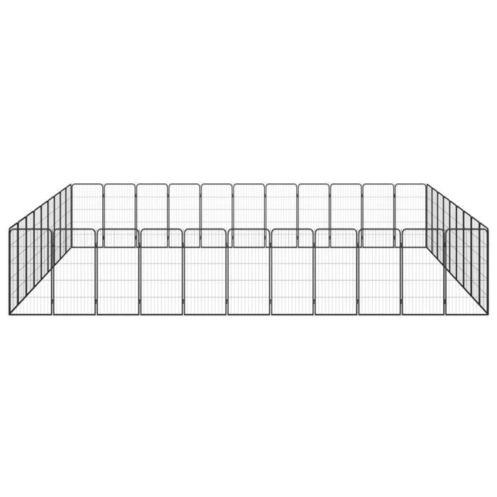 VidaXL Parc pour chien 40panneaux Noir 50x100cm Acier enduit de poudre 3115966
