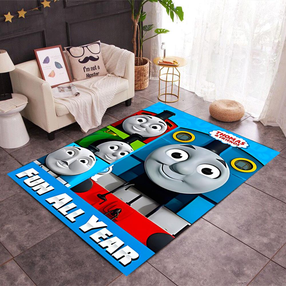 Thomas Train Birthday Party Carpet Design for Hallway Dormitory Game Room Balcony Antislip Carpet Anime Office Decor