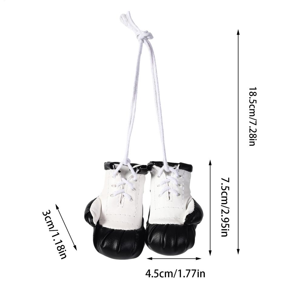 Mini Boxing Gloves Keychain PU Leather Car Interior Decor Bag Pendant for Keyring Backpack Purse Zipper Charm Gift Sports Fan