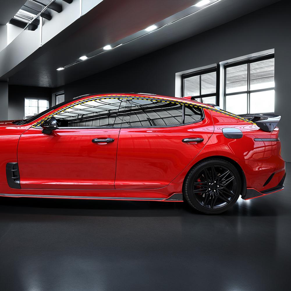 For Kia Stinger 2018-2026 10pcs ABS Car Window Decorative Strip Button Side Panel Cover Trim Window Trim Strip Accessories