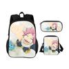 FAIRY TAIL Backpack Pen Bag Shoulder Bag 3Pcs Set Cartoon Anime Printed Student Boys and Girls New Large Capacity Versatile