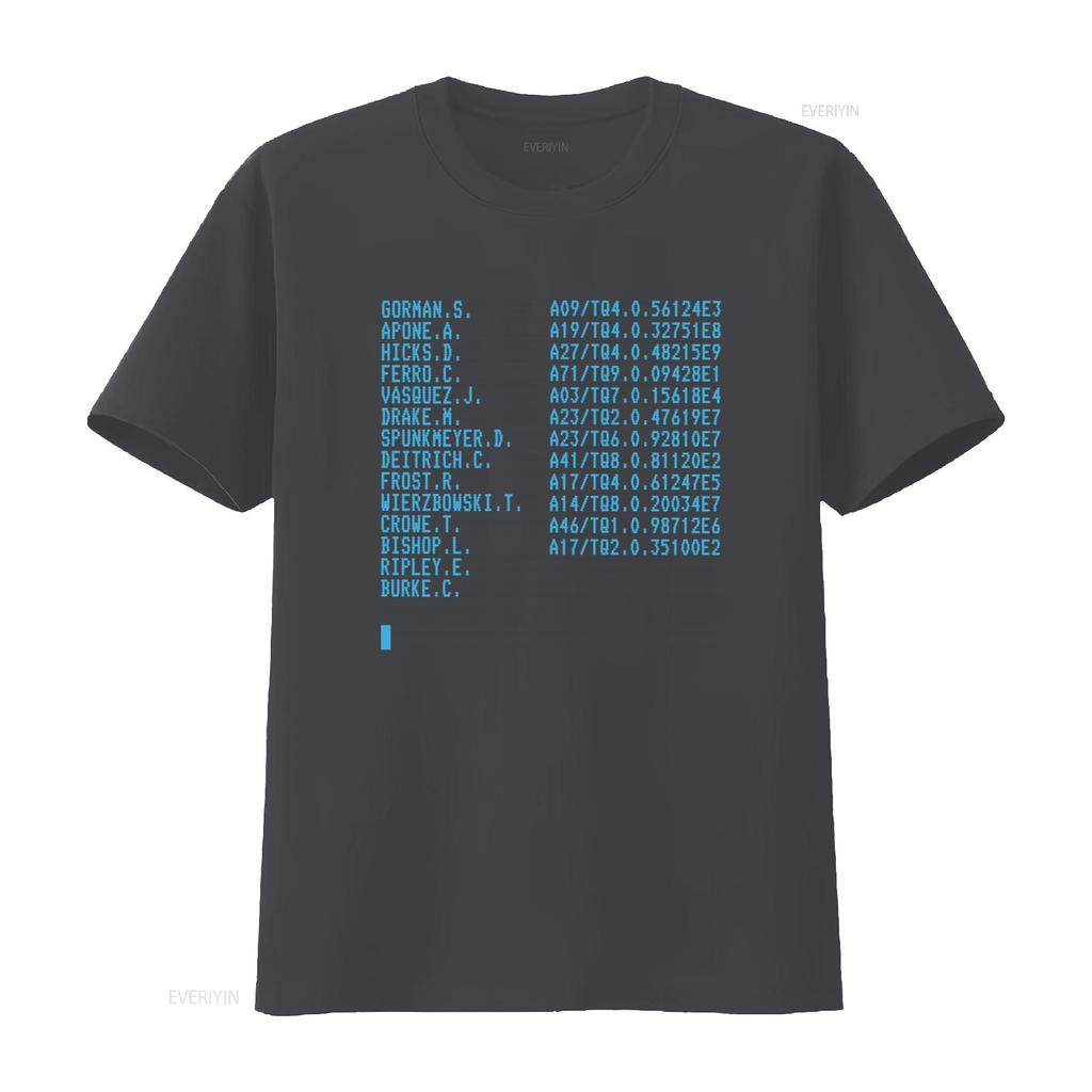 Aliens Crew Manifest Vintage 1980s Horror Computer Screen T Shirt Retro Aesthetic Vintage Washed Soft Streetwear Homme Stylish