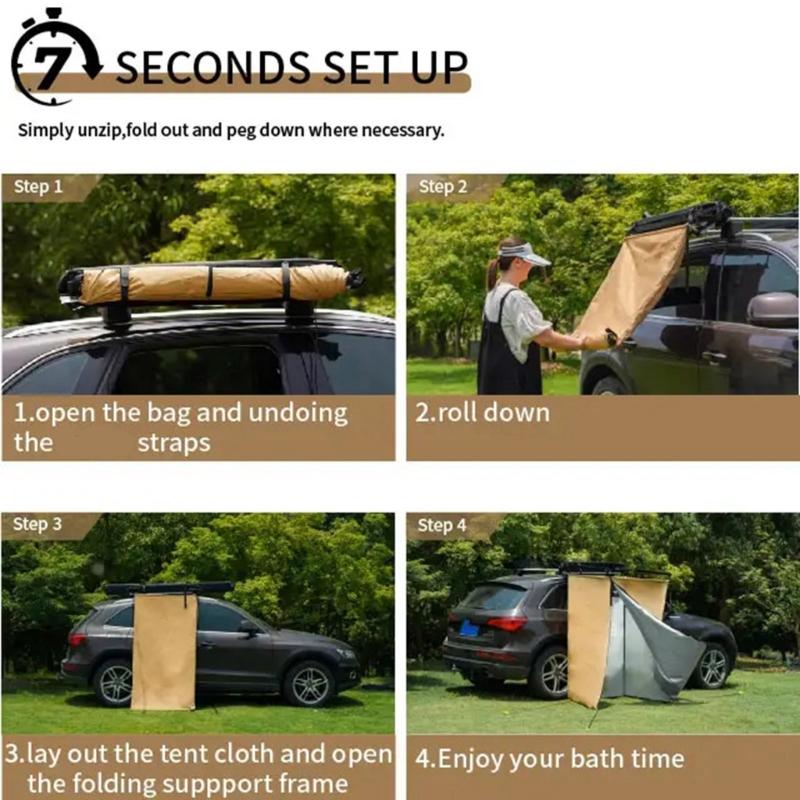 Multiple Purpose Outdoor Shower Tent Quick Assembly Feature Upgrades for Bathroom Changing Room And Toilet Use Vehicle Side