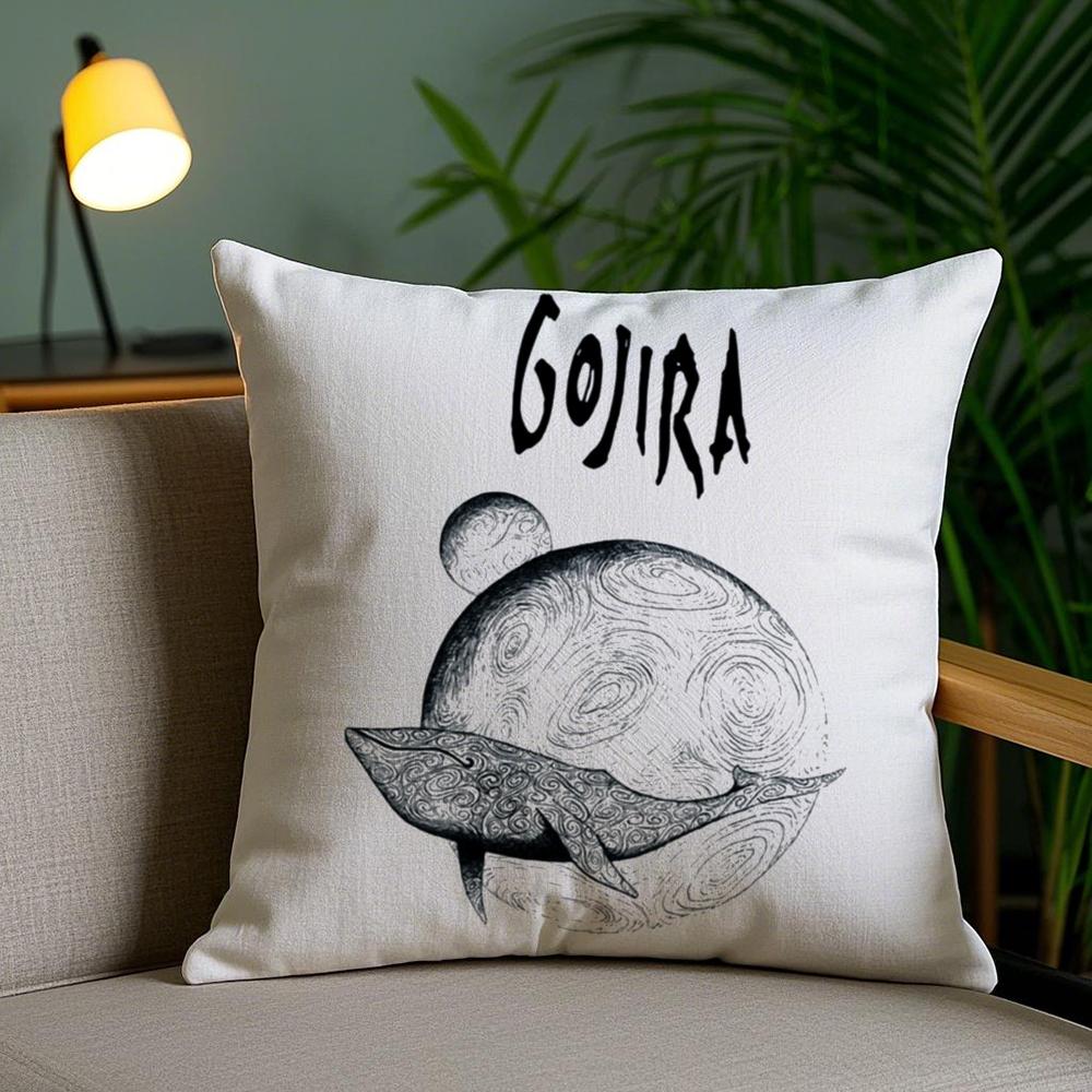 Rock Band G-Gojira Cushion Cover Plush Fabric Soft Double-Sided Printed Invisible Zipper Sofa Pillow Case Home Decor