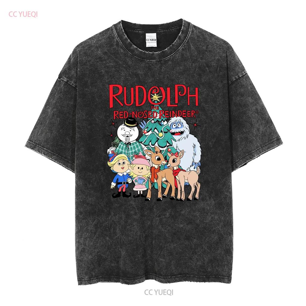 Rudolph The Red Nosed Reindeer Christmas T Shirt Vintage Movie Cute long or short sleeves vintage Washed Versatile graphic