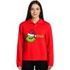Women's Stand-up Collar Long-sleeved Pullover Top, Christmas Print Sports Top