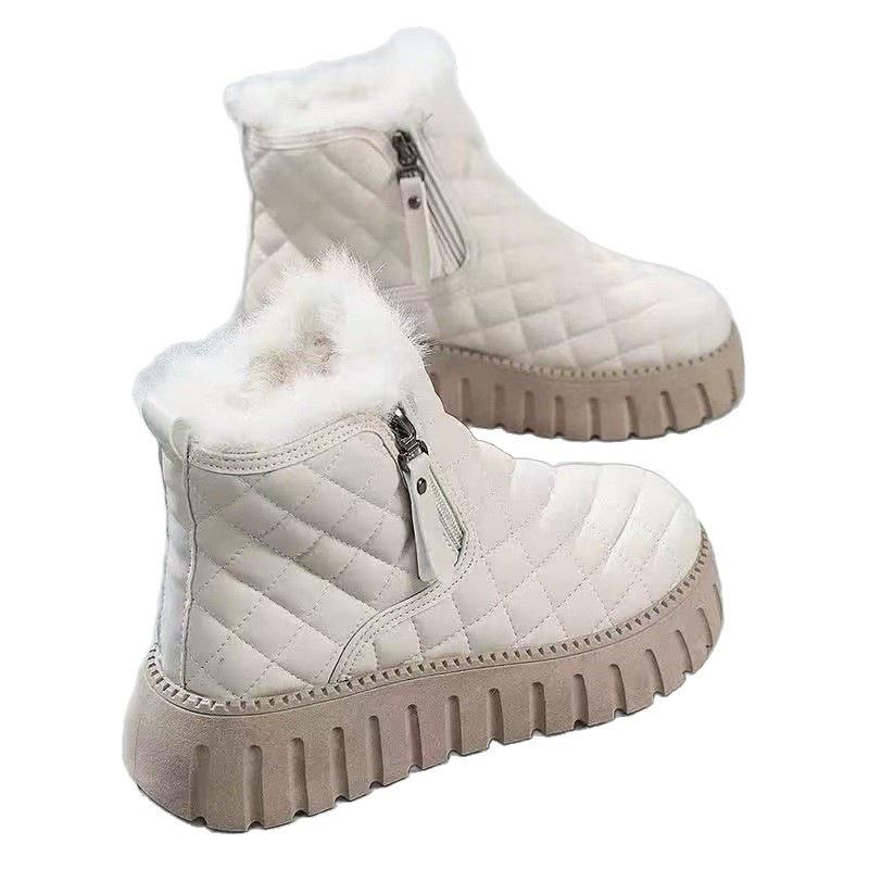 Snow boots women's 2025 new winter velvet thickened Martin boots short boots women's shoes versatile student non-slip cotton shoes