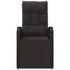 Chaise inclinable de jardin - Noir - Résine tressée - Coussins inclus - Résistante aux intempéries