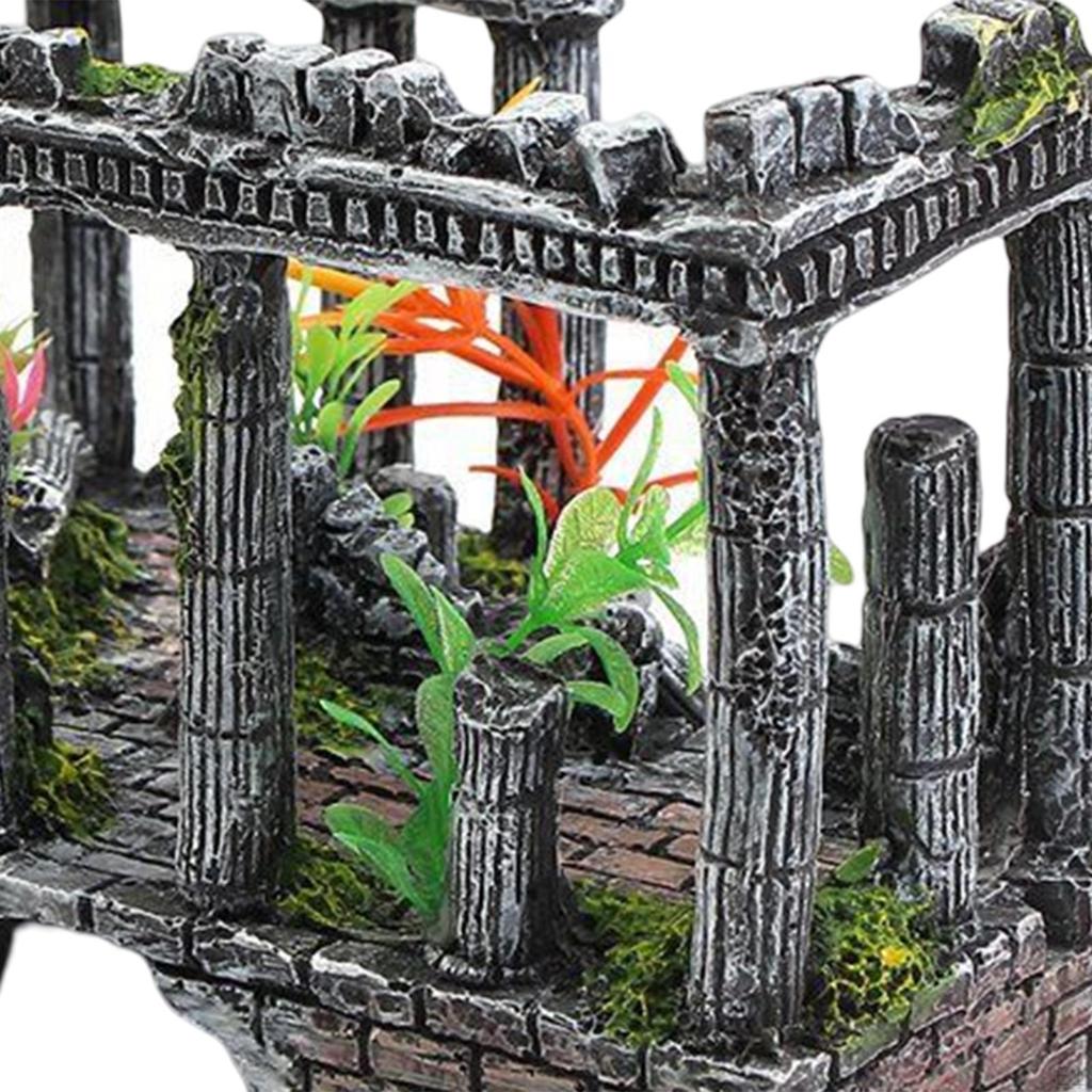Antique Aquarium Roman Column Ruins Fish Tank Ornaments Underwater Crafts for Home