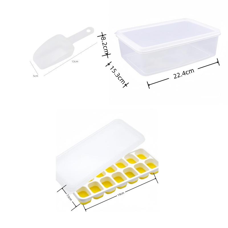 Cross-Border Ice Cube Tray - 14 Grids with Lid, Large Capacity Mold for Household Ice Storage