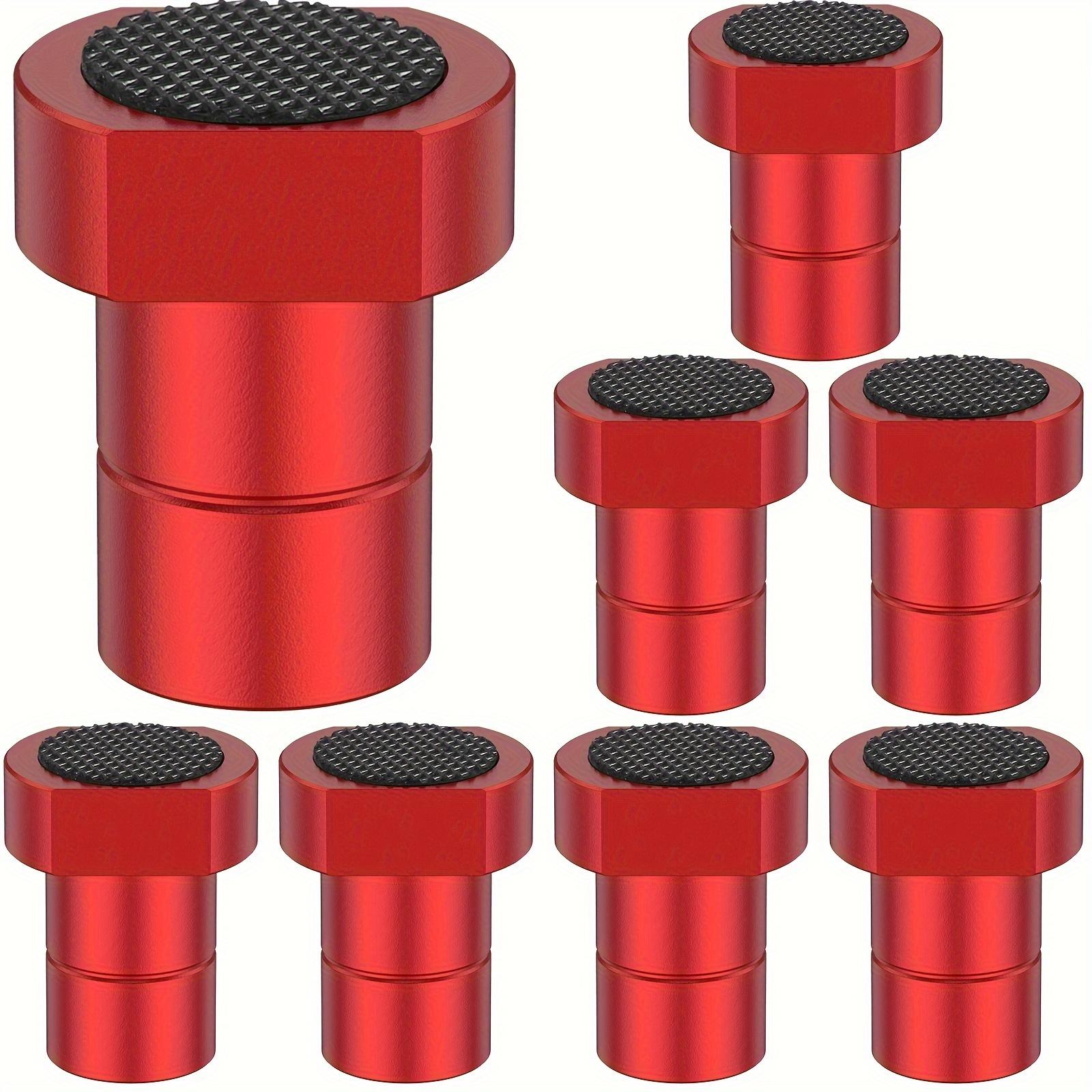 

[8 шт. Алюминиевые упоры для верстака] 8 шт. Упоры для верстака из алюминиевого сплава с силиконовыми прокладками, диаметр 19 мм, для фиксации зажимами на верстаке 20mm 8PCS красный
