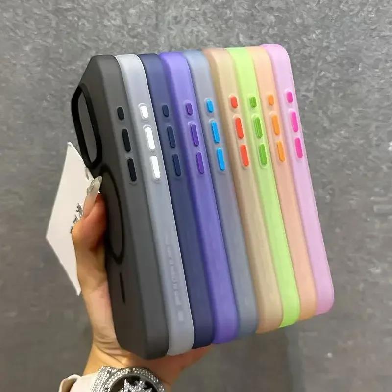 Matte Candy Magnetic Wireless Charge Transparent Case For iPhone 17 Air 16 15 14 13 12 Pro Max For Magsafe Shockproof Hard Cover