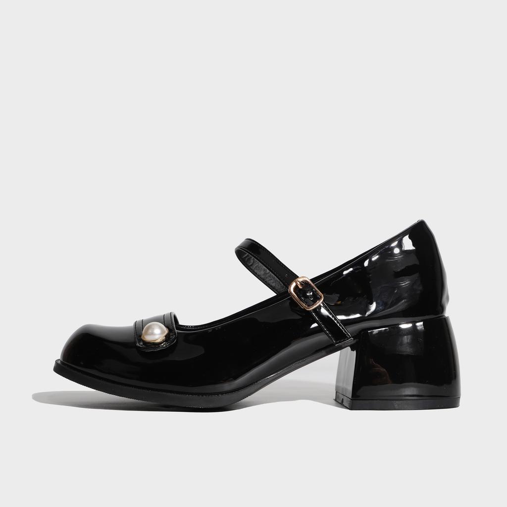 Premium High Heels Thick Heel Sexy Mary Jane Shoes Children's Daily Versatile Single Shoes 2025 Spring Women's Shoes Solid Color