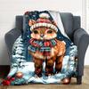 1pc Winter Christmas Deer Blanket, Lightweight Flannel Throw Blanket for Sofa, Bed, Travel, Camping, Living Room, Office, Couch012
