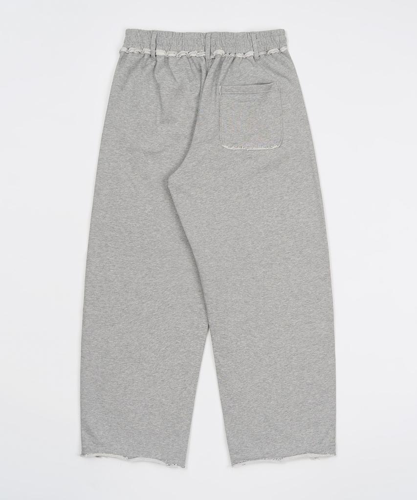 TOFFEE Cutoff Wide Sweatpants (Melange Grey)