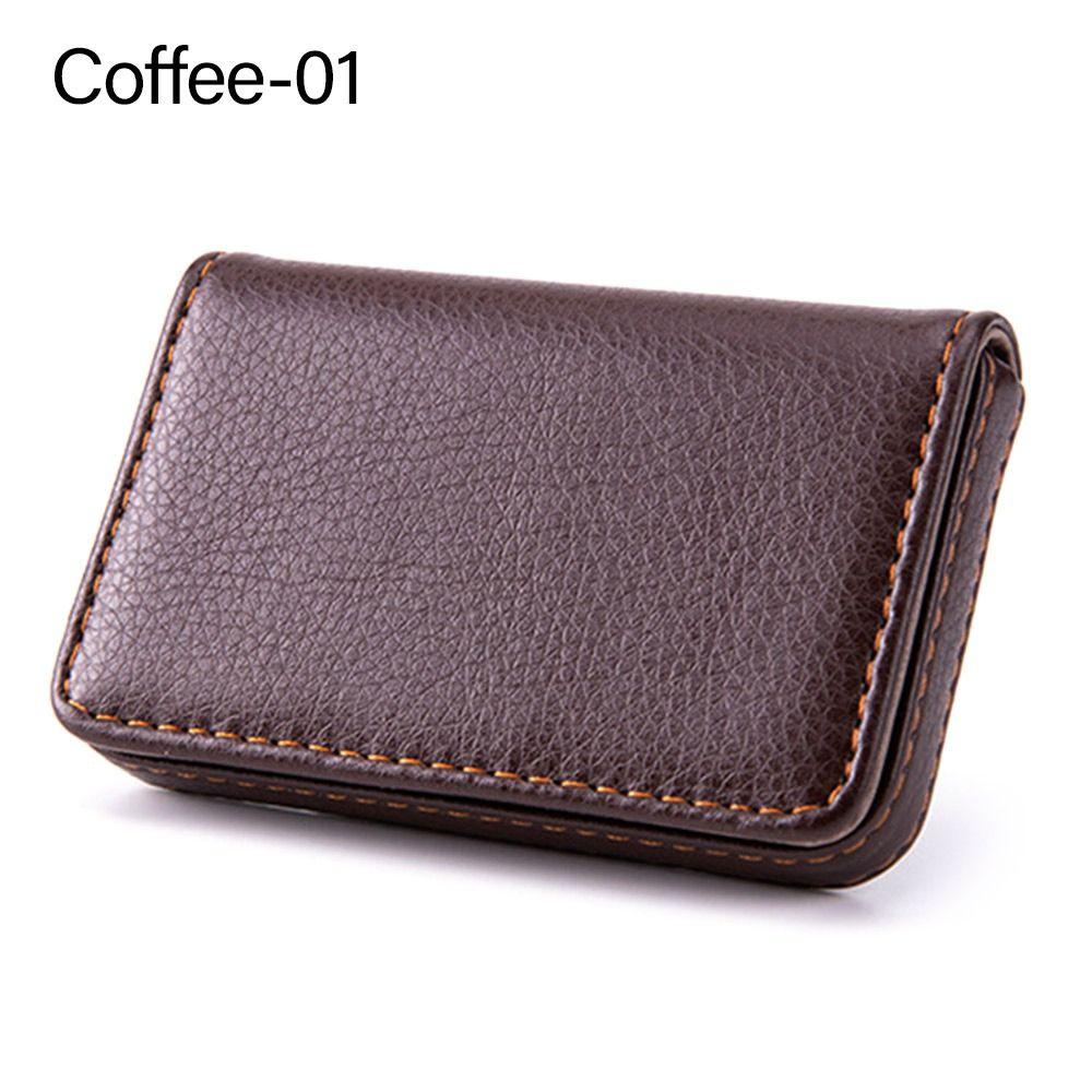 Man & Woman With Magnetic Buckle PU Leather Business Card Holder Card Case Card Pocket Name Card Holder