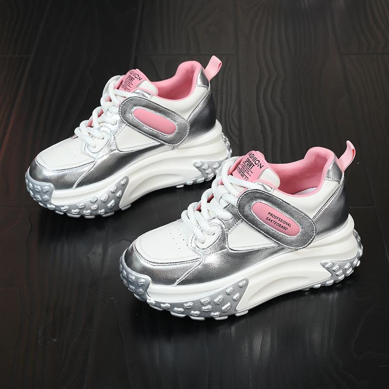 

European station Internet celebrity dad shoes women 2025 autumn and winter new Korean version of casual fashion trend platform sports shoes 33 серебряный