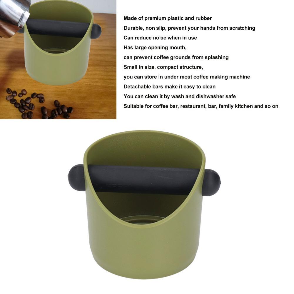 4.3 Inch Size Coffee Knock Box Removable Knock Rod Coffee Grind Trash Bin For Coffee Bar зелёный