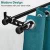  Curtain Rod Bracket,Adjustable Curtain Rod Holder,Double Curtain Brackets Wall Mount Curtain Rod Hook for Living Room