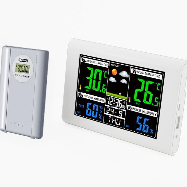 Hochauflösende Wettervorhersageuhr mit Temperatur- und Feuchtigkeitsüberwachung