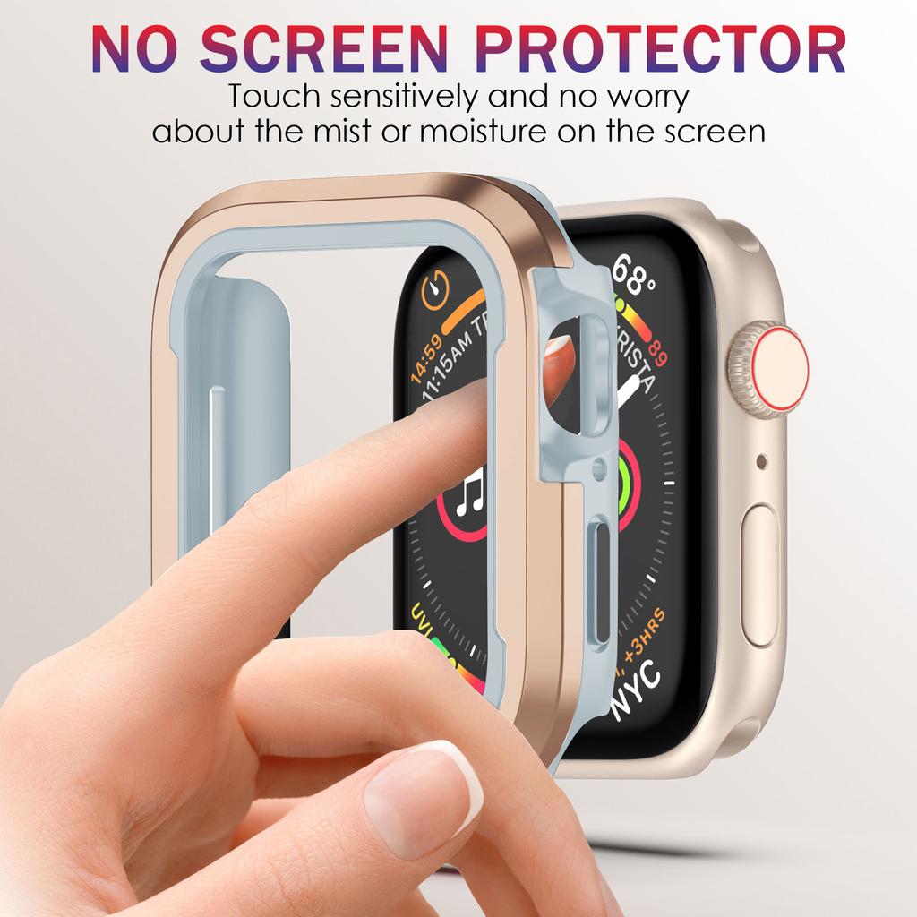 Aluminum & TPU Case Lightweight Full Coverage Watch Case 40/41/44/45mm Compatible for S8/7/6/5/4/SE2 Wear Resistant