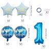 32 Inch Blue Digital Aluminum Film Balloon Set Birthday Party Decoration Atmosphere Balloon Scene Arrangement